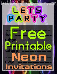 free glow party invitation download edit and print free