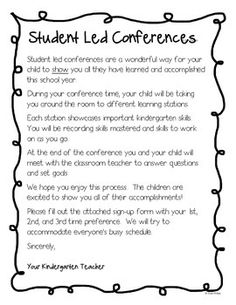 parent conferences letter