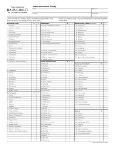 Bi House Ordering Form What Ings You Get To Work Talent And Interest Survey Lds Org More