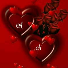 Alphabet A And N Heart Beautiful Wallpaper For Phone Red Hearts