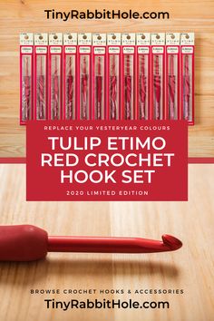 Sirdar Aluminium Crochet Hook Red Soft Touch Handle Sizes 2mm 10mm