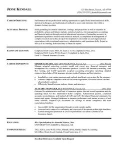 actuary resume template