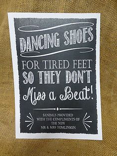Details About Wedding Drop Box Guest Book Instructions Personalised Dancing Shoes Wedding Sign Flip Flop Tired Feet Chalkboard Vintage In Home Furniture