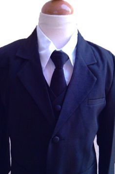3pc Set Baby Boy Kid Navy Brown Black Khaki White Pants Hat Uniform Suits sz S-7