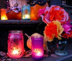 a mexican style di de los muertos halloween decorations