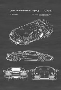 lamborghini blueprint aventador patent automobile decor wall drawings cars prints mypatentprints drawing patents posters automotive lamborgini 3d cool sketch patentsasprints