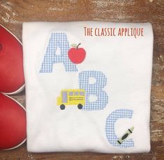 ABC CHILDRENS BLACKBOARD W//APPLE IRON ON APPLIQUE