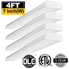 2PCS 4Ft 40W 5000k LED Garage Work Shop light Fixture Hanging with Pull Chain MX