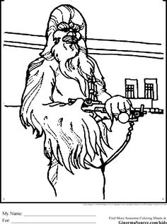 Coloring Page Chewbacca Grafika