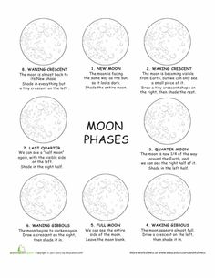 Moon Phases Worksheet Printable Free Printables Of The Worksheets Identifying The Moon S Phases
