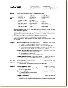 programmer resume sample