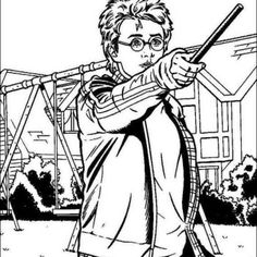 Harry Potter Magic Wand Coloring Page