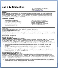 commercial property manager resume samples