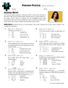 15 Best Inverse Functions Images Teaching Ideas Person Puzzle Inverse Functions Alicia Keys Worksheet Algebra 2 Activities