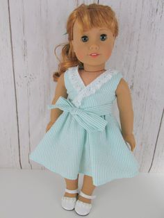 Mint Green Christmas Nightgown made for 18/" American Girl Doll Clothes