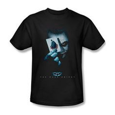 Official Batman The Dark Knight Joker Smile Outline T-shirt White S M L XL XXL