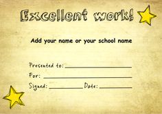 fresh modern design personalised certificates just add two lines