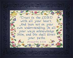 PROVERBS 3:5-6 cross stitch chart PDF file