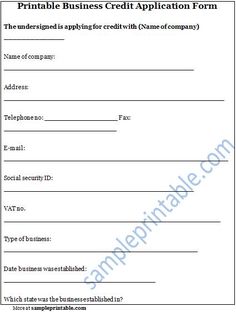 credit reference form template