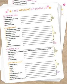 6 wedding checklists and other printables to help you plan