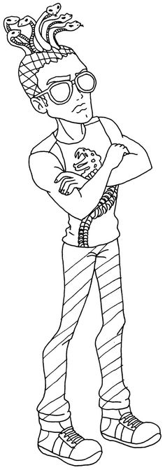 A Coloring Page Of Deuce From Monster High