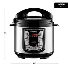 pressure gourmia cooker multi mode cook pot lid recipe lock timer kitchenanddining modes qt smartpot removable