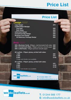 price lists designs