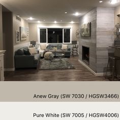 Sherwin Williams Paint Colors Anew Gray 7030 Pure White 7005
