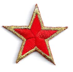 ONE DOZEN - 12 1 1//4/" PURPLE EMBROIDERED STARS IRON ON PATCHES