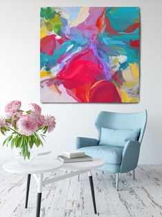 Profundo Fucsia Rosa Rosa Gran Lienzo Arte Pared Imagen A1