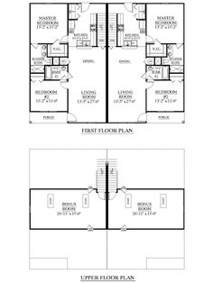 Three Bedroom Duplex House Plan 7085 3 Bedrooms And 2 Baths The Three Bedroom Duplex House Plan 7085 3 Bedrooms And 2 Baths The Designers Design Ideas For Community Living Site In 2019 Floor Plans