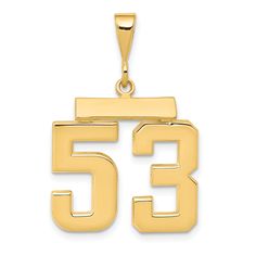 Sterling Silver Medium Polished Number 76 Charm