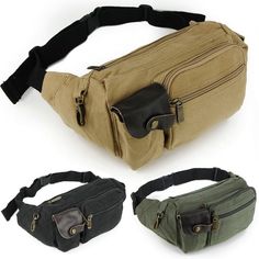 Canvas chest bag Travel chest bag Traveler small bag Men pocket belt Beige hip bag Beige bumbag Men gift GOLD HUNTER light canvas waist bag