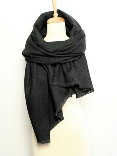 Womens Winter Scarf Wool Print Shawl Indoor Outdoor Warm Bib