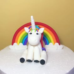 Unicorn And Rainbow Cake Toppers Model Sugarpaste Fondant Unicorn Cake Topper With Rainbow