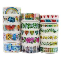 Confezioni Regalo Natale Nastro Decorativo Natalizio Fai-da-Te per Scrapbooking Manuale Nastro Mascheratura Nastro Washi Nastro Artigianato knowing 4 Rotoli Nastro Washi Natalizio