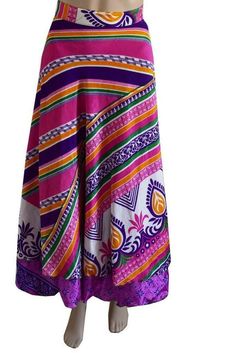 Bohemian Magic Wrap Skirt Boho Long Floral Magic Wrap Skirt Hippie 2 Layer Halter Sarong Handmade Floral Indian Beach Skirt