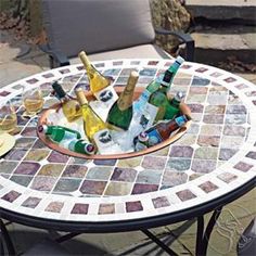 85 Best Tile Top Patio Table Images On Pinterest Tuscan Mosaic Tile Outdoor Patio Table Wine Enthusiast