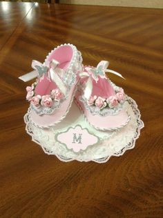 Card Candy Silver Metal Baby Boottee Embellishments