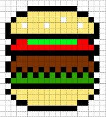 hamburger pixel art cool pixel art for perler beads minecraft graph paper pixel art