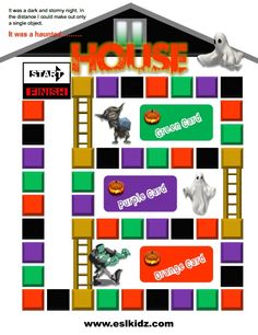 halloween board game escape the haunted house while being chased by zombies and helped by - Esl Halloween Games halloween board game escape the haunted house while being chased by zombies and helped by - Esl Halloween Games