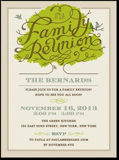 what a cute way to get ready for a family reunion! Paper is pretty, invitations, announcements. Angeles, Parties, Invitations, Family Reunion Activities