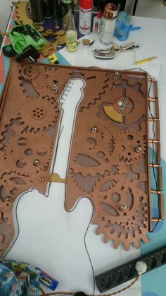 steampunk inneneinrichtung gestalten tipps, pin von costi srn auf unique steampunk guitar frame | pinterest, Design ideen