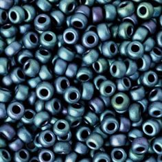 6//0 Japanese seed beads Trans Matte Silver Lined Dark Green Blue round beads
