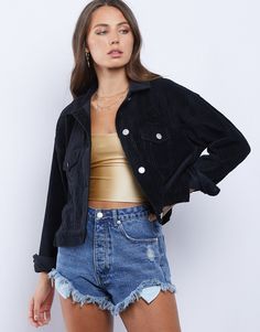12 Best Black Corduroy Jacket ideas | black corduroy jacket 格安通販新作 JieDa CORDUROY SHORT JACKET BLACK 1 Gジャン/デニムジャケット