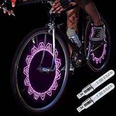 2 Bike Bicycle racing cycling valve stem rim lights NEON LED Glow for Safety
