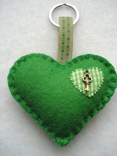 St Patricks Day Saint Patricks Day St Pattys Day Heart Keychain Gifts under 20 Lucky Heart Charm Handmade Heart Green Heart Charm