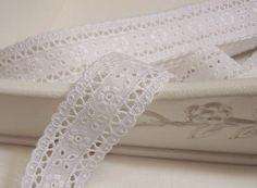 5 m White Nottingham Lace Width 1.6 cm