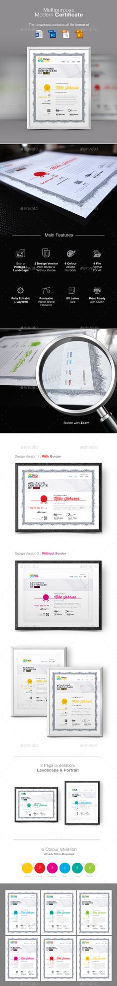 Multipurpose Certificate Template V1 Certificate templates, Ai - certificate template software Multipurpose Certificate Template V1 Certificate templates, Ai - certificate template software