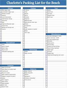 packing lists for beach vacation